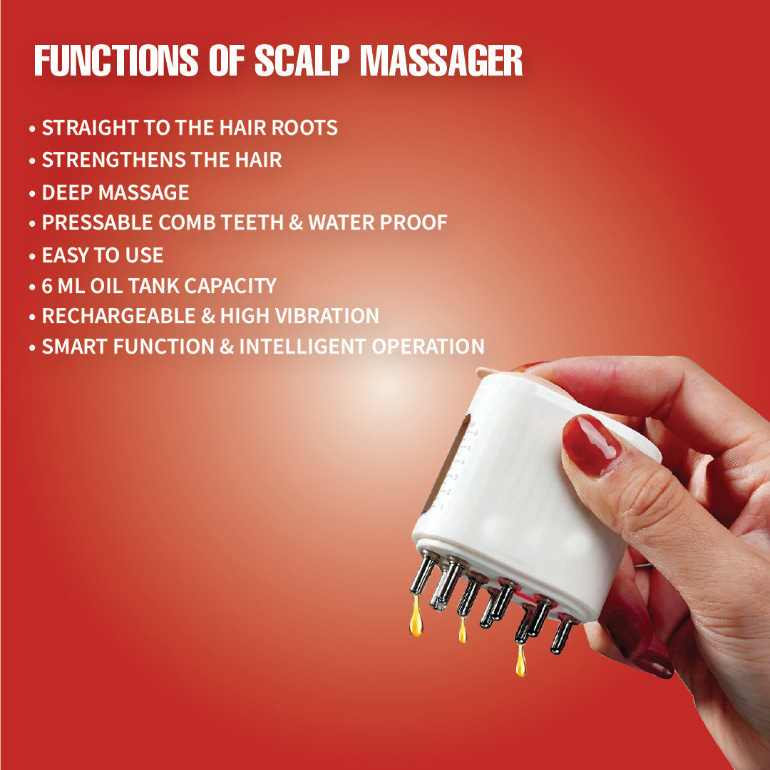 Feelflex™- Red Light Therapy Electric Scalp Massager & Hair Oil Applicator